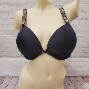 Victoria's secret black shine straps bikini top size 36DD